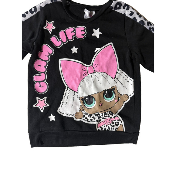 LOL Surprise Sweater Girls 8 Glam Life Pullover Crewneck Leopard Stars School - Picture 4 of 6